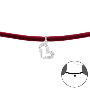 OLIVIE CHOKER náhrdelník SRDCE se zirkony 2488 Ag 925; ≤0,95 g.