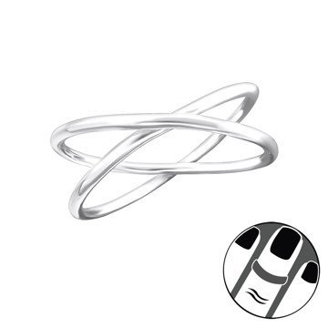 OLIVIE Stříbrný zkřížený midi prsten 2497 Ag 925; ≤0,9 g.