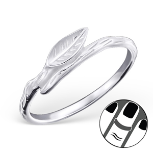 OLIVIE Stříbrný midi prsten LÍSTEK 2501 Ag 925; ≤0,95 g.