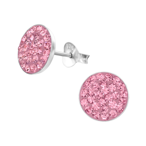 OLIVIE Stříbrné náušnice s růžovými krystaly 2698 Ag 925; ≤0,75 g.