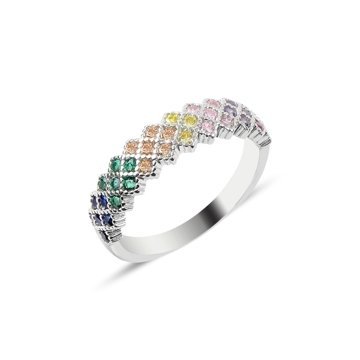 OLIVIE Stříbrný prsten COLORS 2869 Velikost prstenů: 6 (EU: 51 - 53) Ag 925; ≤2,4 g.