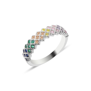 OLIVIE Stříbrný prsten COLORS 2869 Velikost prstenů: 8 (EU: 57 - 58) Ag 925; ≤2,4 g.