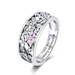 OLIVIE Stříbrný prsten TŘEŠŇOVÝ KVĚT 2888 Velikost prstenů: 6 (EU: 51-53), Gravírovaný text: Ano Ag 925; ≤2,8 g.