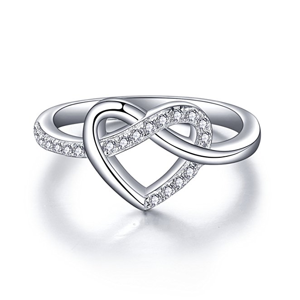 OLIVIE Stříbrný prstýnek NEKONEČNÉ SRDCE 2962 Velikost prstenů: 9 (EU: 59 - 61) Ag 925; ≤2 g.