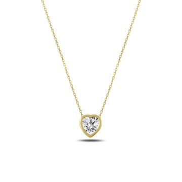OLIVIE Stříbrný náhrdelník ZIRKONOVÉ SRDCE GOLD 3154 Ag 925; ≤1,5 g.