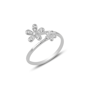 OLIVIE Stříbrný květinový prsten 3186 Ag 925; ≤1,6 g.