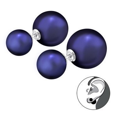 OLIVIE Stříbrné dvojité náušnice NIGHT BLUE 3215 Ag 925; ≤0,5 g.