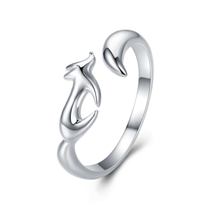 OLIVIE Nastavitelný stříbrný prsten LIŠKA 3389 Ag 925; ≤1,8 g.