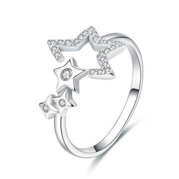OLIVIE Nastavitelný stříbrný prsten HVĚZDY 3390 Ag 925; ≤1,7 g.