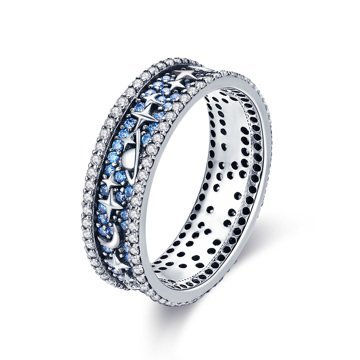 OLIVIE Stříbrný prsten HVĚZDNÁ OBLOHA 3391 Velikost prstenů: 6 (EU: 51 - 53) Ag 925; ≤3,4 g.