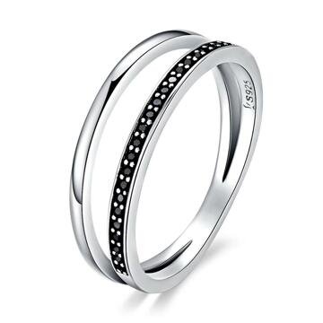 OLIVIE Stříbrný prsten ČERNÁ LINIE 3392 Velikost prstenů: 6 (EU: 51 - 53) Ag 925; ≤1,7 g.