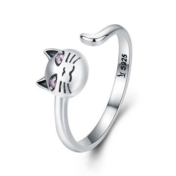 OLIVIE Stříbrný prsten KOČKA 3408 Ag 925; ≤1,4 g.