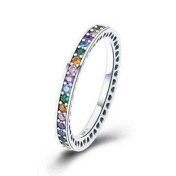 OLIVIE Vícebarevný stříbrný prstýnek 3454 Velikost prstenů: 7 (EU: 54 - 56) Ag 925; ≤1,7 g.