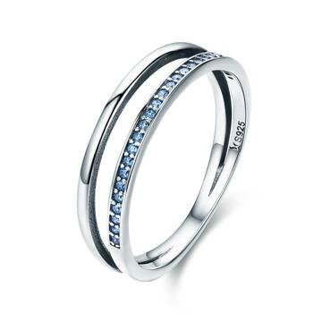 OLIVIE Stříbrný prsten MODRÁ LINIE 3501 Velikost prstenů: 6 (EU: 51 - 53) Ag 925; ≤2 g.