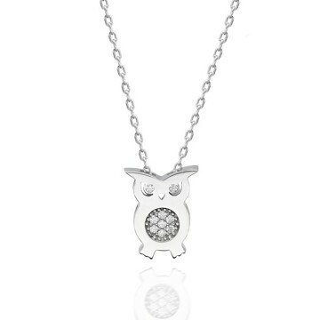 OLIVIE Stříbrný náhrdelník SOVA Swarovski 3518 Ag 925; ≤2,11 g.