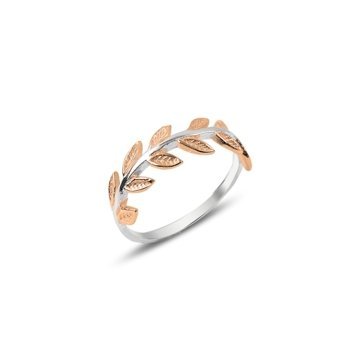 OLIVIE Stříbrný prstýnek LÍSTKY Z RŮŽÍ 3906 Velikost prstenů: 7 (EU: 54 - 56) Ag 925; ≤1,5 g.