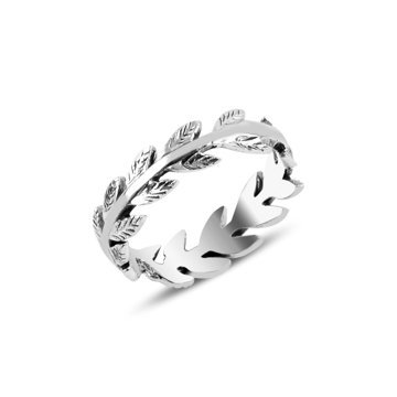 OLIVIE Stříbrný prstýnek LÍSTKY Z RŮŽÍ 3907 Velikost prstenů: 6 (EU: 51 - 53) Ag 925; ≤2,2 g.