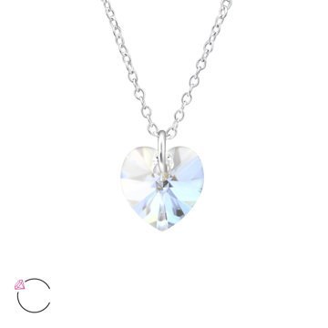 OLIVIE Stříbrný náhrdelník SRDCE Swarovski 4012 Ag 925; ≤1,5 g.