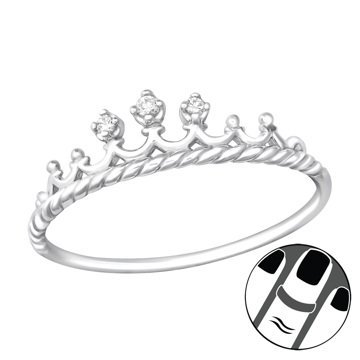 OLIVIE Stříbrný midi prsten KORUNKA 4013 Ag 925; ≤0,80 g.