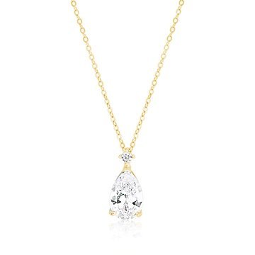 OLIVIE Stříbrný náhrdelník se zirkonem SLZA GOLD 4160 Ag 925; ≤3,10 g.