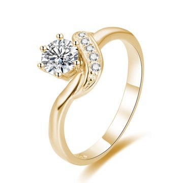 OLIVIE Stříbrný zásnubní prsten GOLD 4332 Velikost prstenů: 8 (EU: 57-58) Ag 925; ≤2,2 g.
