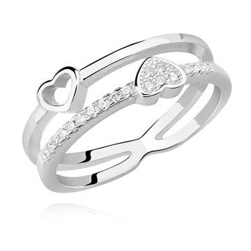 OLIVIE Stříbrný prstýnek TY a JÁ Velikost prstenů: 7 (EU: 54 - 56) Ag 925; ≤1,8 g.