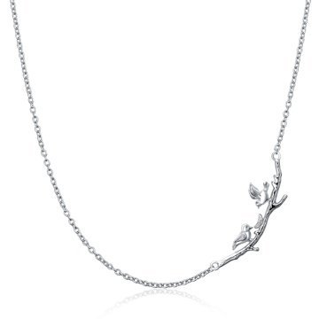 OLIVIE Stříbrný náhrdelník PTÁČCI NA VĚTVIČCE 4688 Ag 925; ≤3,1 g.