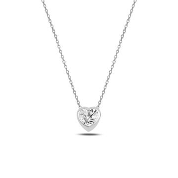 OLIVIE Stříbrný náhrdelník ZIRKONOVÉ SRDCE 4767 Ag 925; ≤3,5 g.