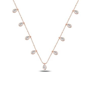 OLIVIE Stříbrný náhrdelník KAPKY ROSE 4781 Ag 925; ≤3,8 g.