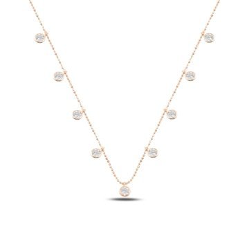 OLIVIE Stříbrný náhrdelník ROSE se zirkony 4783 Ag 925; ≤2,8 g.