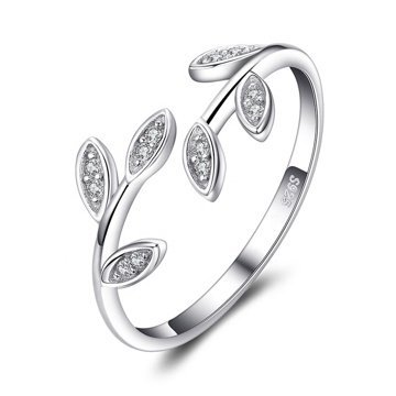 OLIVIE Stříbrný prsten VĚTVIČKA se zirkony 4887 Ag 925; ≤1,6 g.