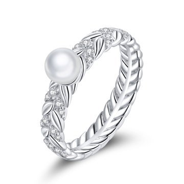 OLIVIE Stříbrný prsten s PERLOU 5131 Velikost prstenů: 8 (EU: 57-58) Ag 925; ≤2,4 g.