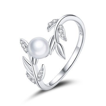 OLIVIE Stříbrný prsten VĚTVIČKA S PERLOU 5132 Velikost prstenů: 6 (EU: 51-53) Ag 925; ≤1,7 g.