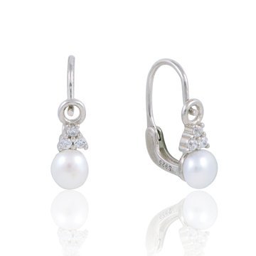 OLIVIE Stříbrné perlové náušničky pro miminko 5174 Ag 925; ≤1,6 g.