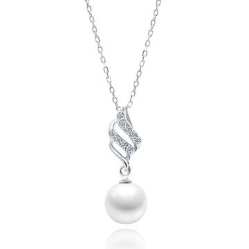 OLIVIE Stříbrný náhrdelník BÍLÁ PERLA 5189 Ag 925; ≤2,6 g.
