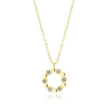 OLIVIE Stříbrný náhrdelník KRUH GOLD 5203 Ag 925; ≤2,3 g.