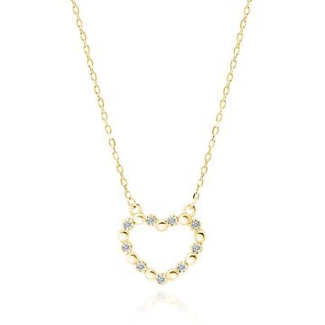 OLIVIE Stříbrný náhrdelník SRDCE GOLD 5209 Ag 925; ≤2 g.