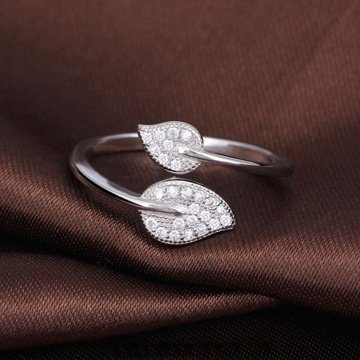 OLIVIE Nastavitelný stříbrný prsten LÍSTKY 5351 Ag 925; ≤1,8 g.