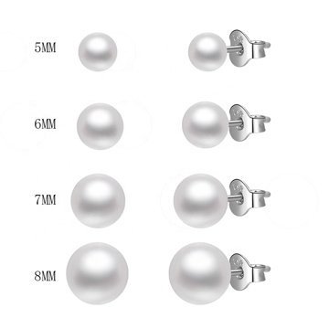 OLIVIE Náušnice 6mm sladkovodní perly 5501 Ag 925; ≤0,9 g.