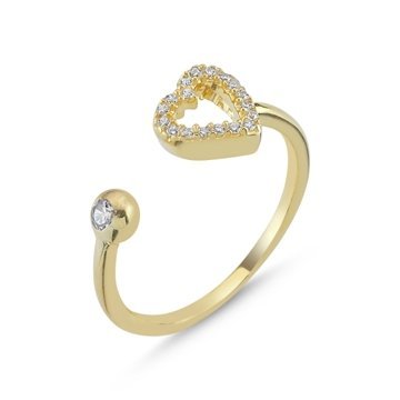 OLIVIE Stříbrný prsten SRDCE GOLD 5568 Ag 925; ≤1,8 g.
