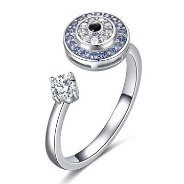 OLIVIE Stříbrný prsten MODRÉ OKO 5578 Ag 925; ≤2,7 g.