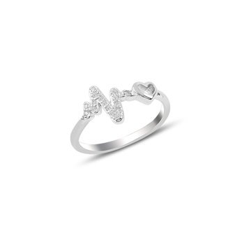 OLIVIE Stříbrný prsten TLUKOT SRDCE 5712 Velikost prstenů: 6 (EU: 51-53) Ag 925; ≤1,6 g.