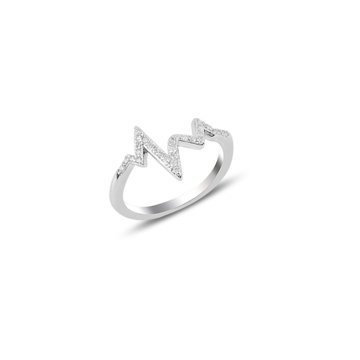 OLIVIE Stříbrný prsten TLUKOT SRDCE 5713 Velikost prstenů: 6 (EU: 51-53) Ag 925; ≤2 g.