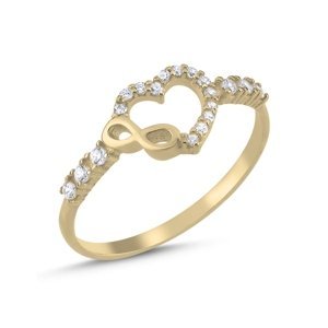 OLIVIE Stříbrný prsten NEKONEČNÁ LÁSKA GOLD 7137 Velikost prstenů: 6 (EU: 51-53) Ag 925; ≤1 g.