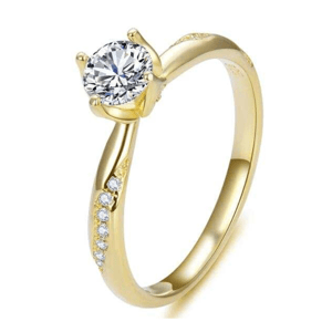 OLIVIE Stříbrný zásnubní prsten MAGIC GOLD 7168 Velikost prstenů: 5 (EU: 49-50) Ag 925; ≤2 g.