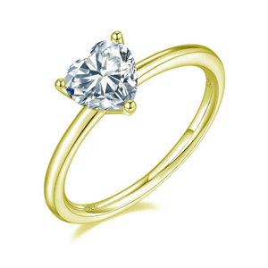 OLIVIE Stříbrný prsten SRDÍČKO GOLD 7403 Velikost prstenů: 6 (EU: 51-53) Ag 925; ≤0,8 g.