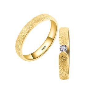 OLIVIE Snubní stříbrný prsten DUO GOLD 7477 Velikost prstenů: 10 (EU: 62-64), Pohlaví: Dámské Ag 925; ≤2,5 g.
