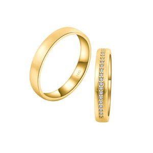 OLIVIE Snubní stříbrný prsten MATTE GOLD 7482 Velikost prstenů: 7 (EU: 54-56), Pohlaví: Dámské Ag 925; ≤2,3 g.