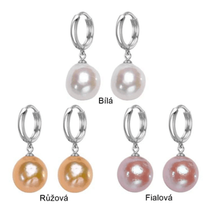 OLIVIE Perlové kroužkové náušnice BAROKO 7602 Barva: Bílá Ag 925; ≤4,2 g.
