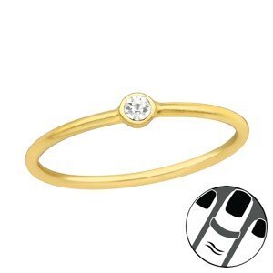 OLIVIE Stříbrný midi prsten GOLD 7660 Ag 925; ≤0,4 g.